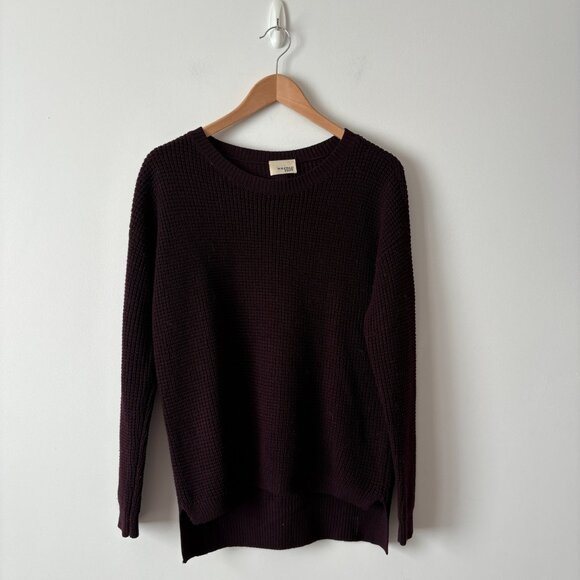 Aritzia Wilfred Free Isabelli Waffle Knit Sweater Deep Purple Size Small - Picture 5 of 8